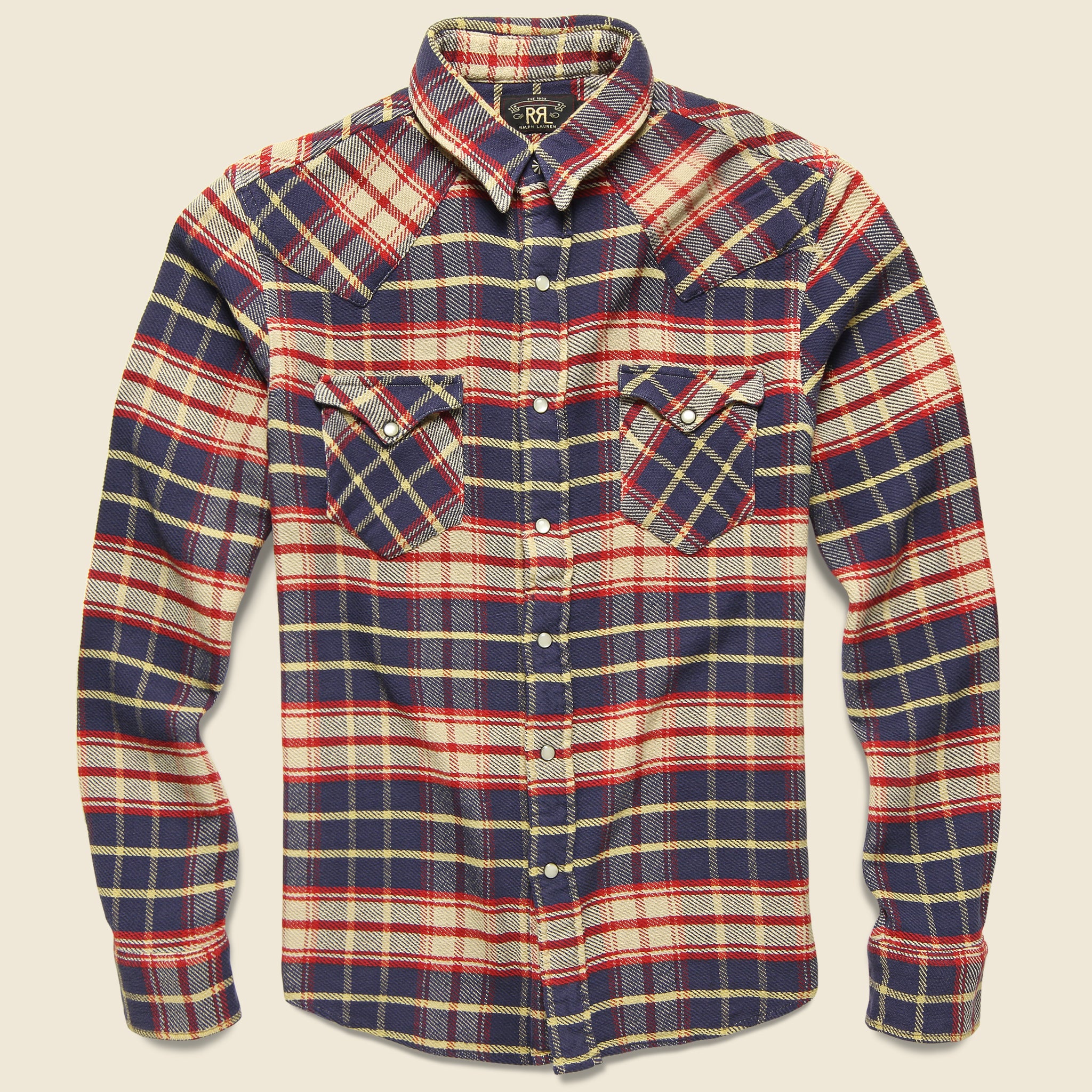 Chunky Buffalo Western - Navy/Red Plaid - RRL - STAG Provisions - Tops - L/S Woven - Overshirt