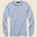 Waffle-Knit Henley - Diamond Blue Siro - RRL - STAG Provisions - Tops - L/S Knit