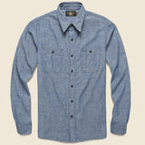 Indigo Chambray Workshirt - Rinse - RRL - STAG Provisions - Tops - L/S Woven - Solid