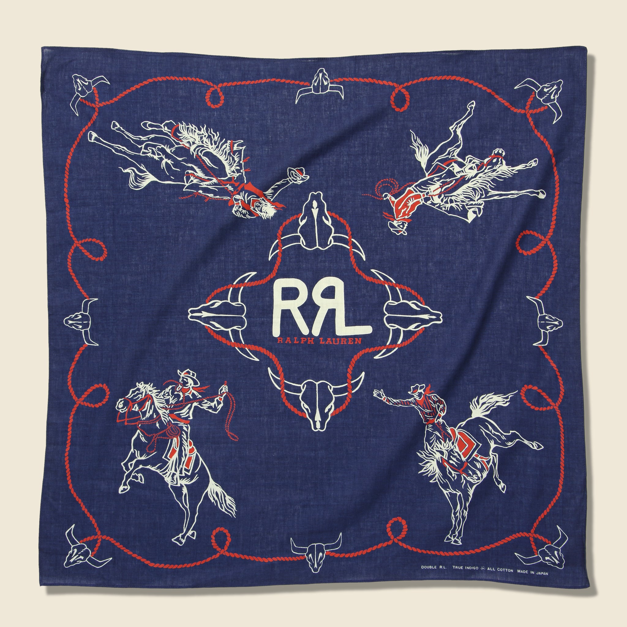 Rodeo Bandana - Indigo/Griege/Red - RRL - STAG Provisions - Accessories - Bandanas