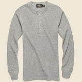 Waffle-Knit Henley - Cool Grey Siro - RRL - STAG Provisions - Tops - L/S Knit