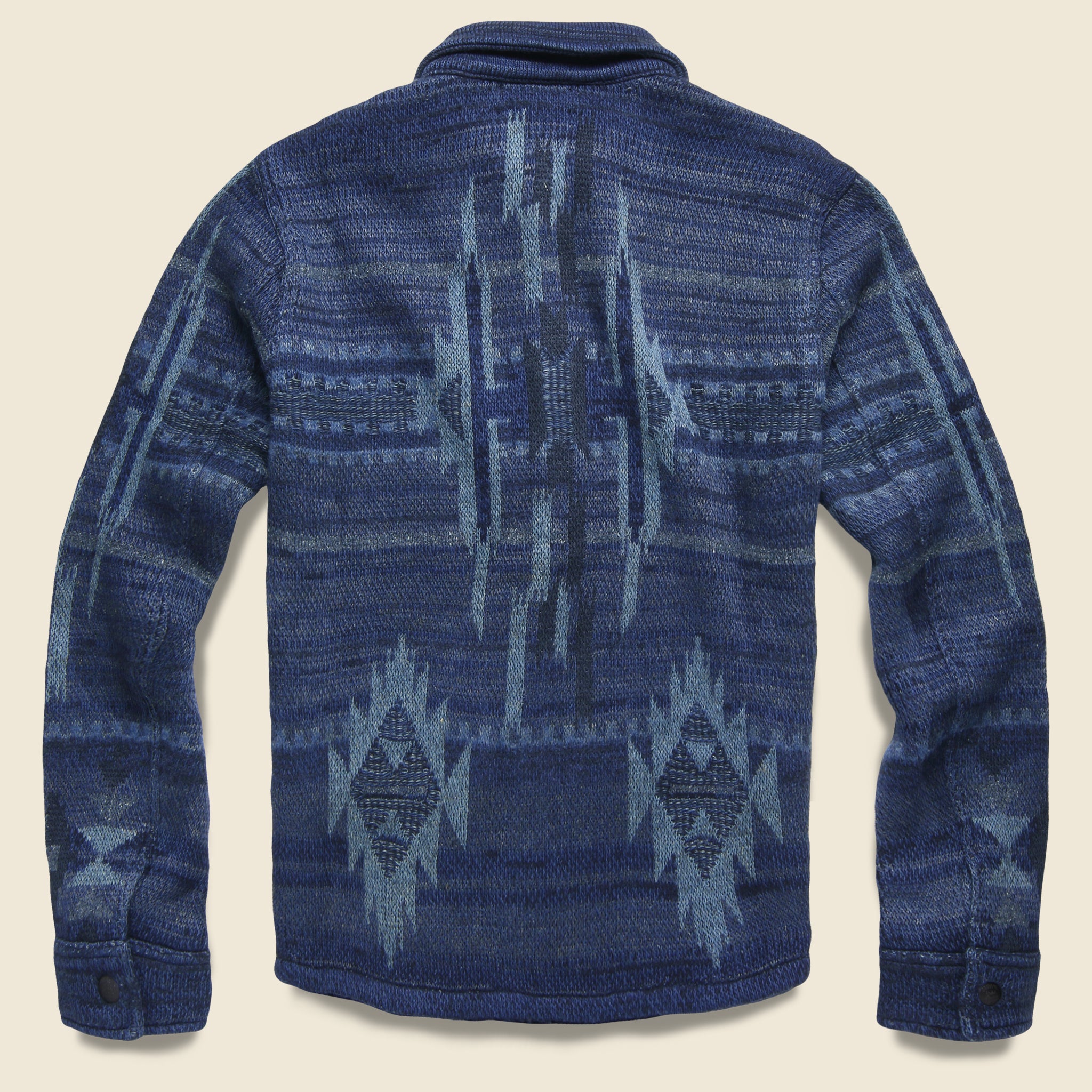 Chimayo Birdseye Jacquard Workshirt Sweater - Indigo - RRL - STAG Provisions - Tops - L/S Woven - Overshirt
