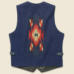 Keller Hand-Woven Jacquard Suede Trim Vest - Indigo - RRL - STAG Provisions - Outerwear - Vest