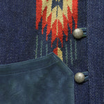 Keller Hand-Woven Jacquard Suede Trim Vest - Indigo - RRL - STAG Provisions - Outerwear - Vest
