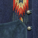 Keller Hand-Woven Jacquard Suede Trim Vest - Indigo - RRL - STAG Provisions - Outerwear - Vest