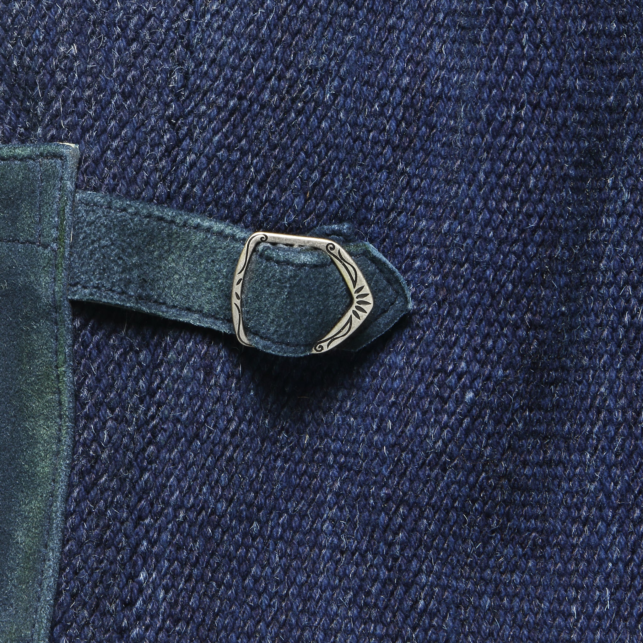 Keller Hand-Woven Jacquard Suede Trim Vest - Indigo - RRL - STAG Provisions - Outerwear - Vest