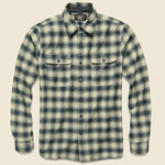Brushed Ombre Plaid Matlock Workshirt - Cream/Grey - RRL - STAG Provisions - Tops - L/S Woven - Plaid