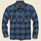 Brushed Towns Camp Shirt - Indigo/Black Ombr‚àö¬© Plaid - RRL - STAG Provisions - Tops - L/S Woven - Plaid