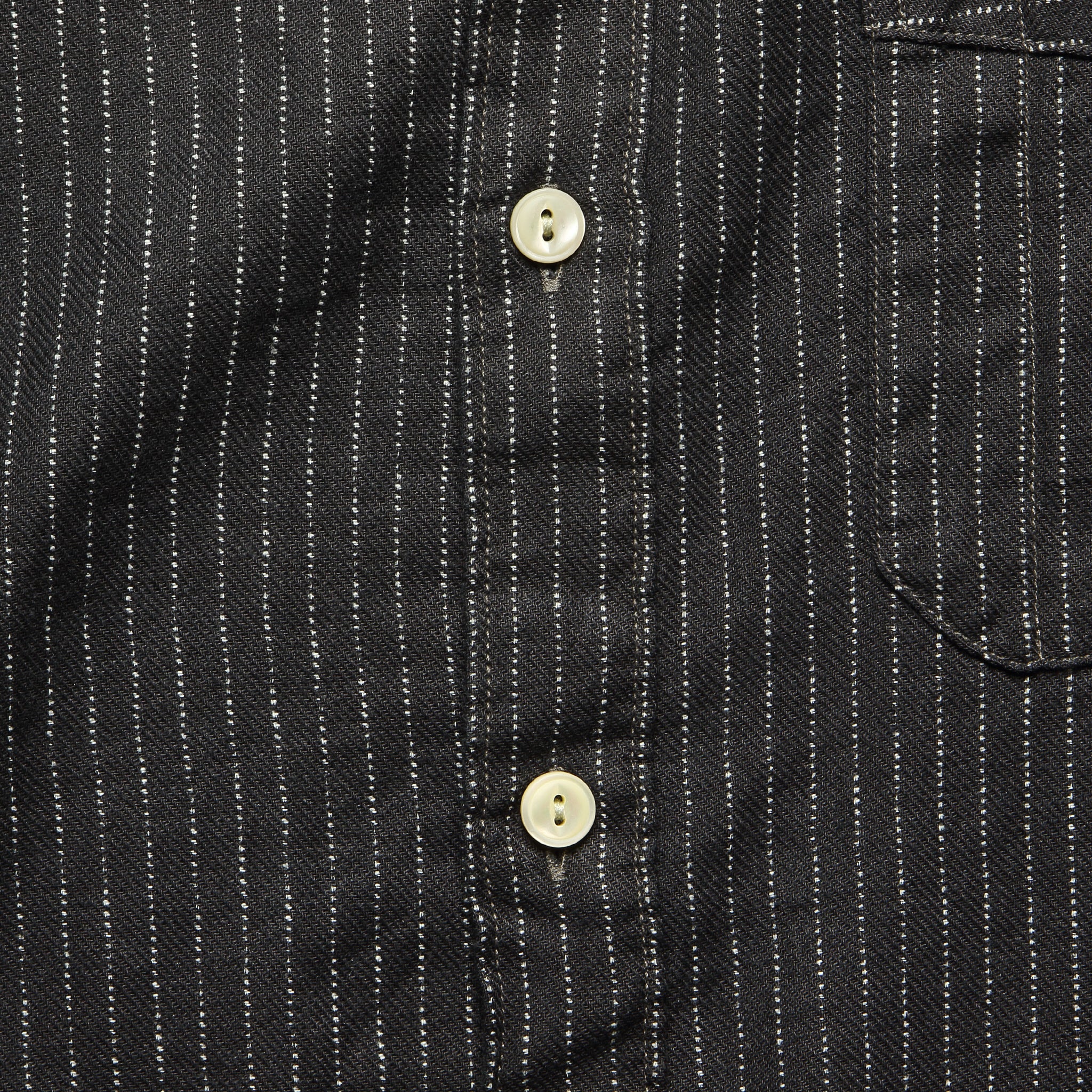 Cotton/Linen Stripe Bulldog Shirt - Sulphur Black/Tan - RRL - STAG Provisions - Tops - L/S Woven - Stripe