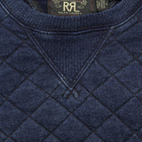 Quilted Cotton Crewneck - Rinsed Indigo Blue - RRL - STAG Provisions - Tops - Fleece / Sweatshirt