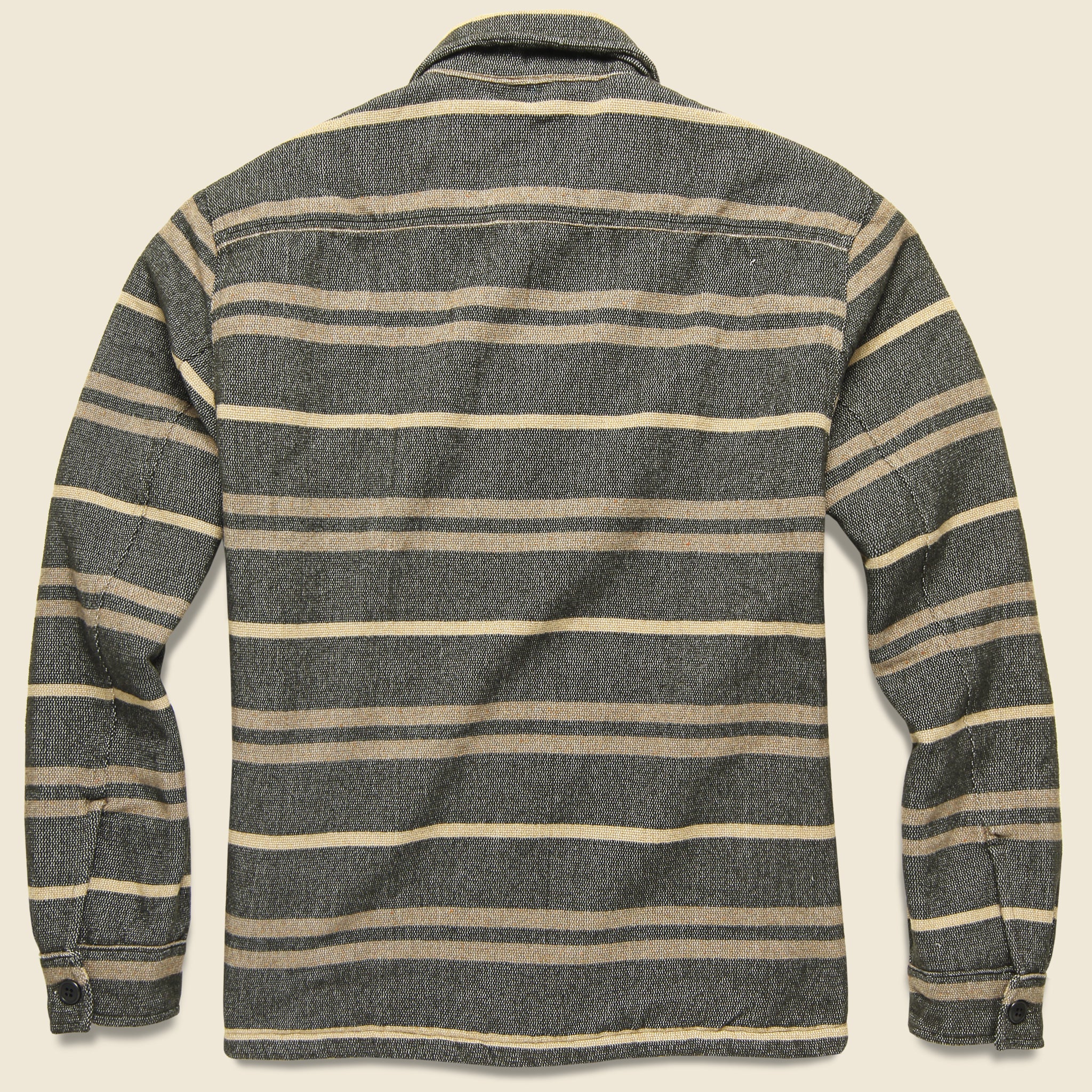 Canteen Stripe Juno Overshirt - Grey - RRL - STAG Provisions - Tops - L/S Woven - Overshirt