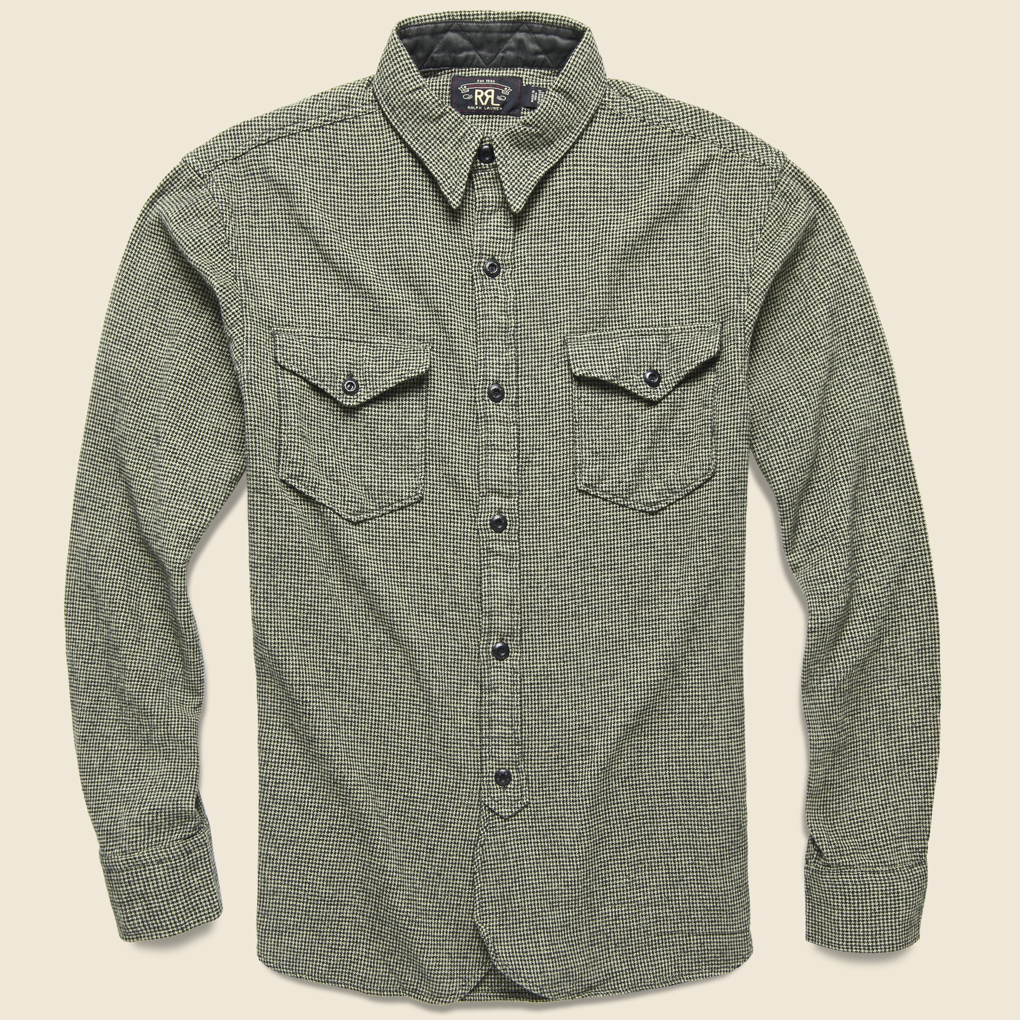 Boulder Houndstooth Flannel Workshirt - Black/White - RRL - STAG Provisions - Tops - L/S Woven - Other Pattern