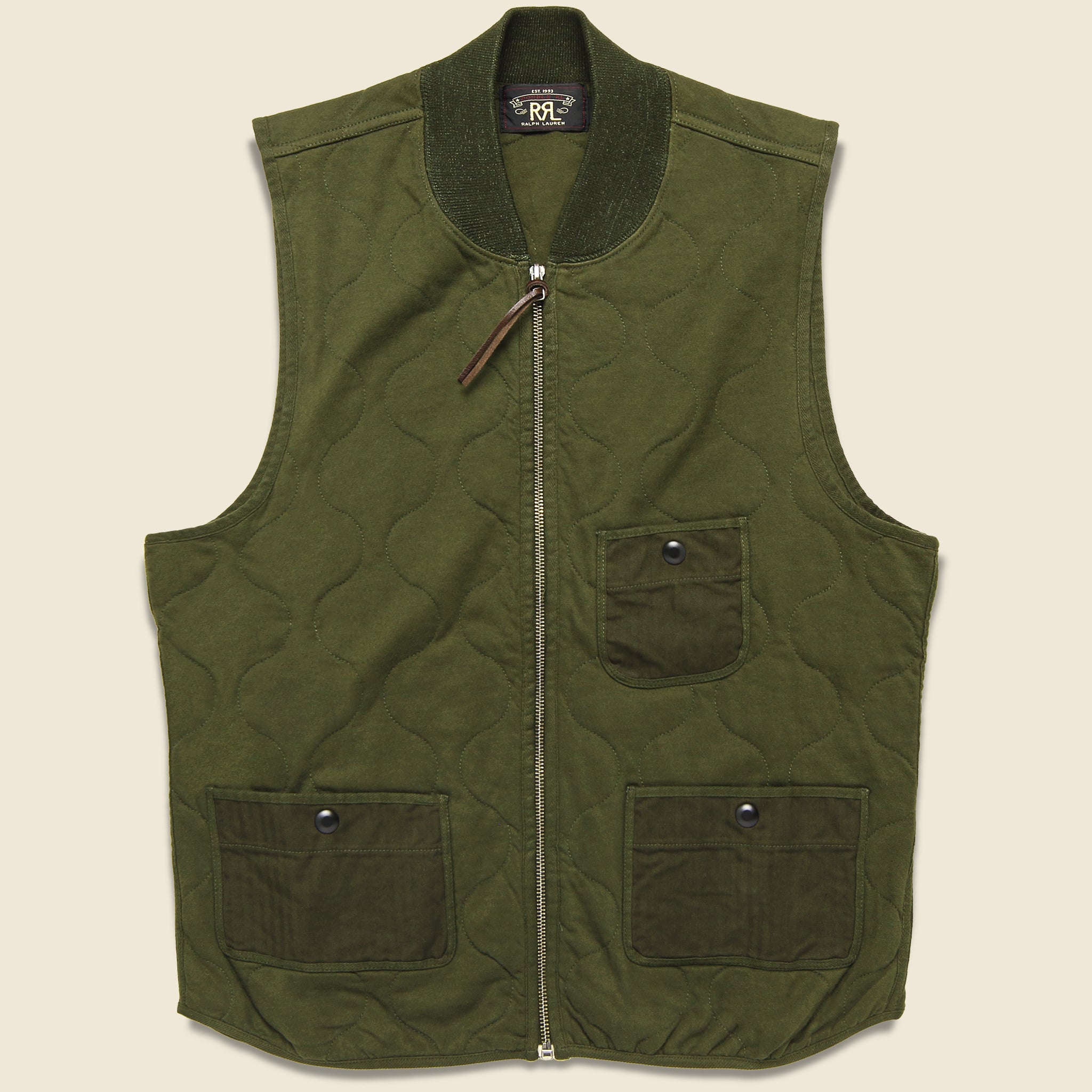 Quilted Cotton Jersey Vest - Douglas Fir Green - RRL - STAG Provisions - Outerwear - Vest