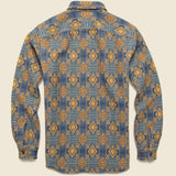 Brushed Jacquard Workshirt - Blue/Yellow - RRL - STAG Provisions - Tops - L/S Woven - Overshirt