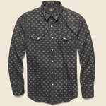 Slim Fit Card-Print Western Shirt - Sulphur Black - RRL - STAG Provisions - Tops - L/S Woven - Other Pattern