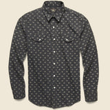 Slim Fit Card-Print Western Shirt - Sulphur Black - RRL - STAG Provisions - Tops - L/S Woven - Other Pattern