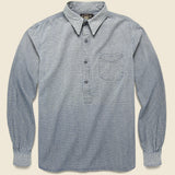 Checked Popover Shirt - Cream/Indigo - RRL - STAG Provisions - Tops - L/S Woven - Stripe