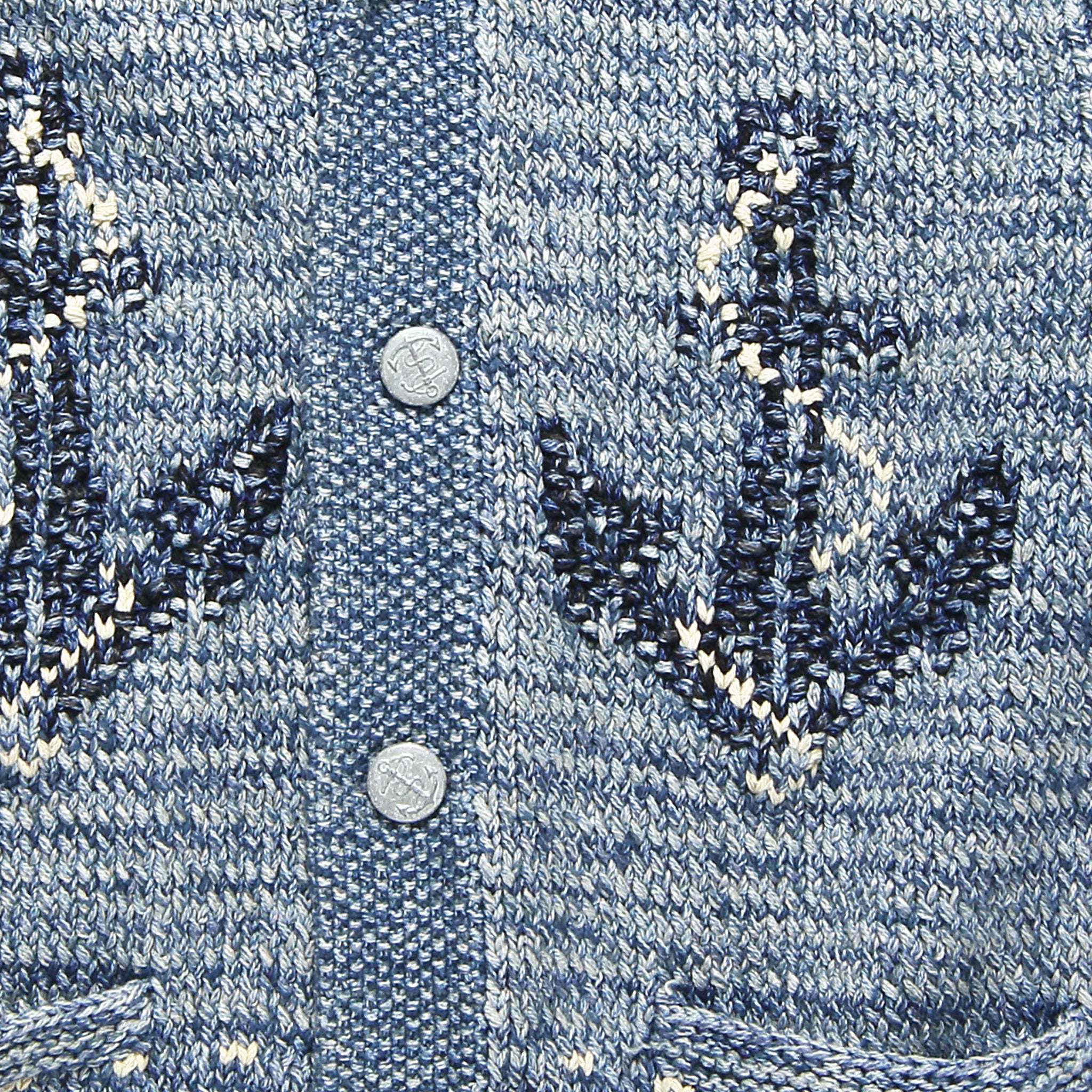 Hand-Knit Cotton-Blend Shawl Cardigan - Indigo - RRL - STAG Provisions - Tops - Sweater
