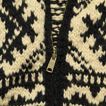 Hand-Knit Wool Full-Zip Sweater - Cream/Black - RRL - STAG Provisions - Tops - Sweater
