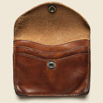 Tumbled Leather Card Wallet - Dark Brown - RRL - STAG Provisions - Accessories - Wallets