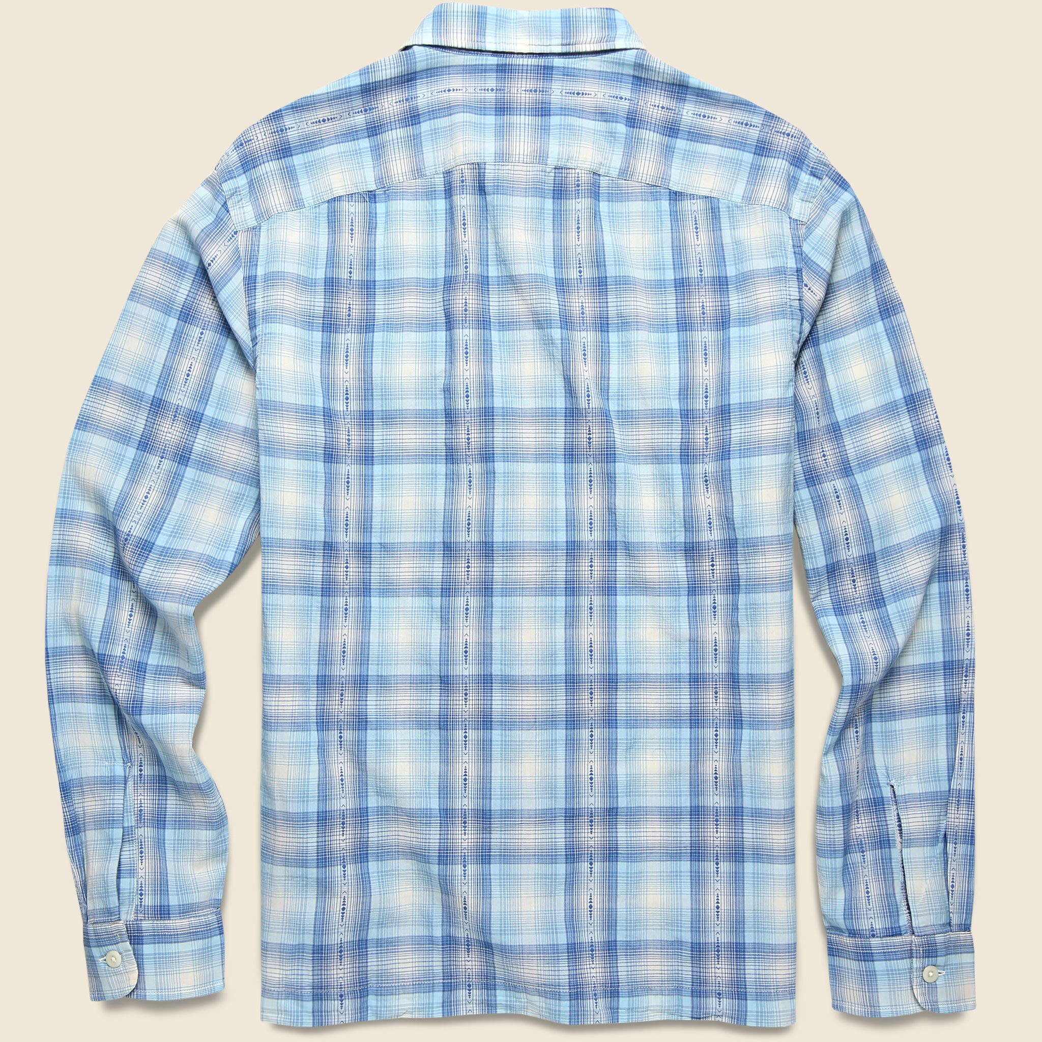 Plaid Twill Camp Shirt - Blue/Cream - RRL - STAG Provisions - Tops - L/S Woven - Plaid