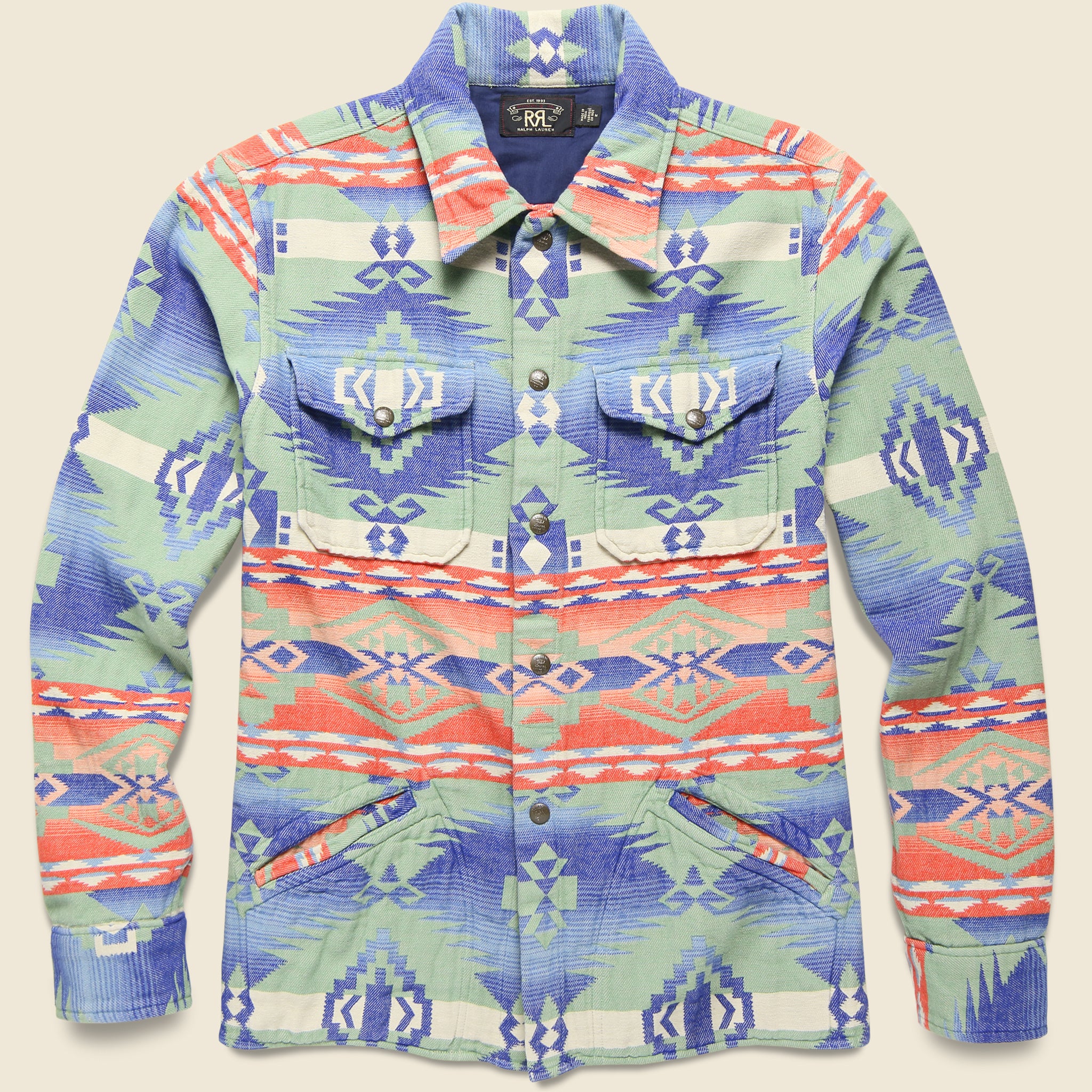 Brown Bear Overshirt - Sage/Multi - RRL - STAG Provisions - Tops - L/S Woven - Overshirt