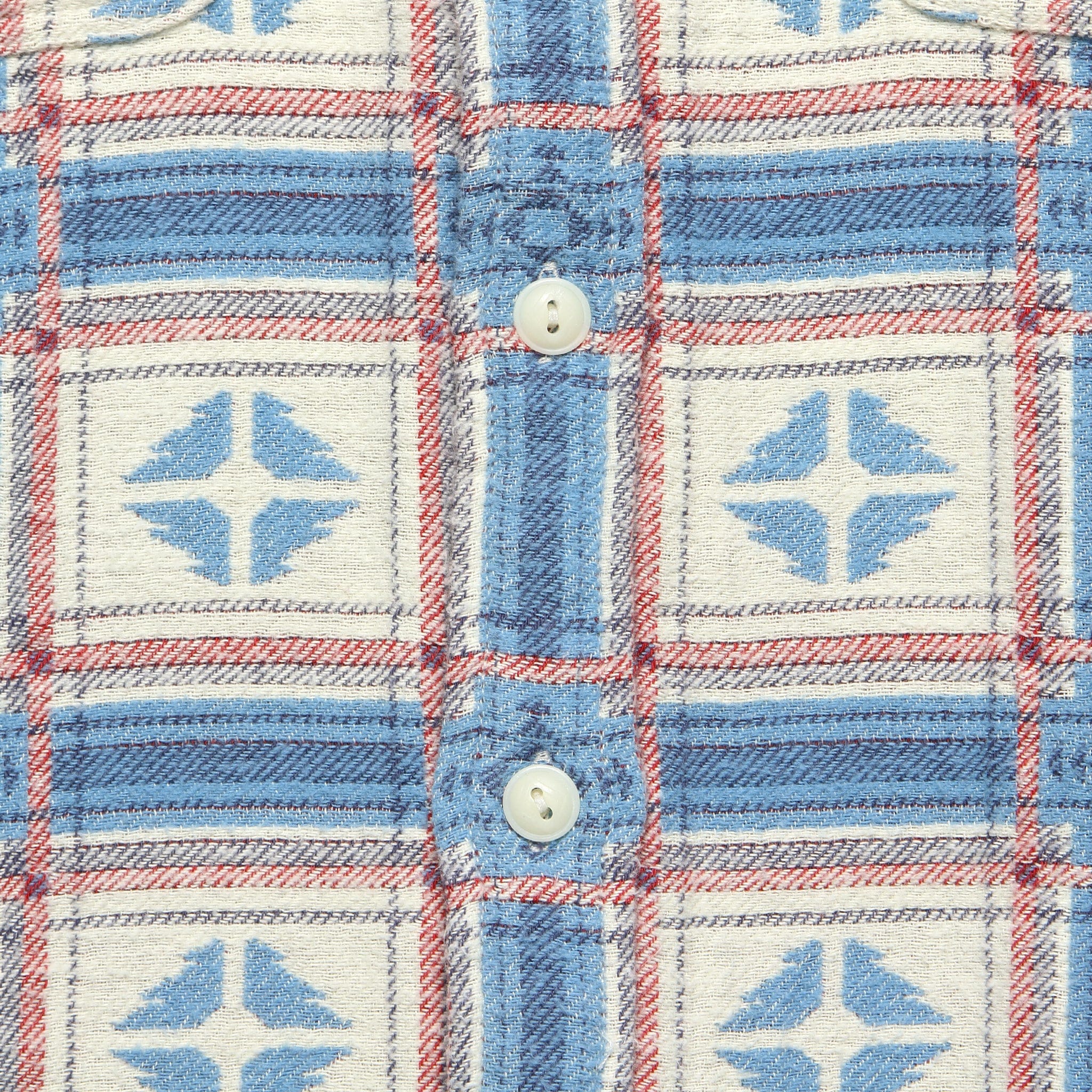 Southwestern Brushed Jacquard Workshirt - Blue/Multi - RRL - STAG Provisions - Tops - L/S Woven - Other Pattern