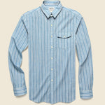 Slim Fit Striped Dobby Shirt - Vintage Blue - RRL - STAG Provisions - Tops - L/S Woven - Stripe