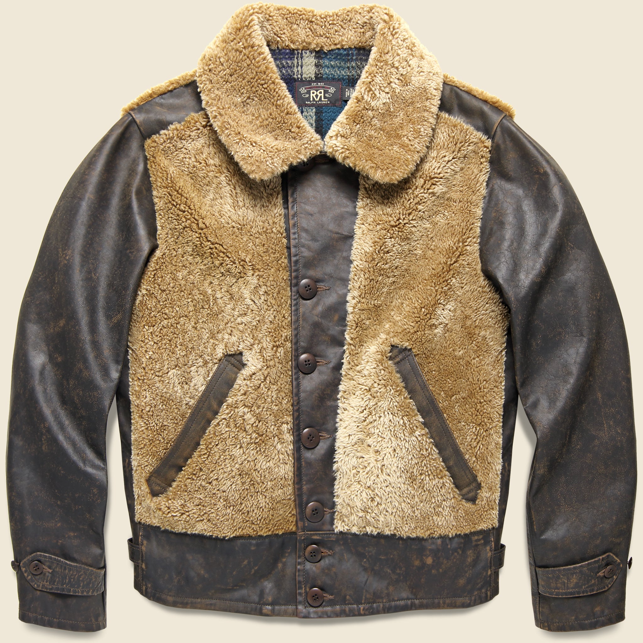 Leather & Shearling Jacket - Black/Brown/Tan - RRL - STAG Provisions - Outerwear - Coat / Jacket