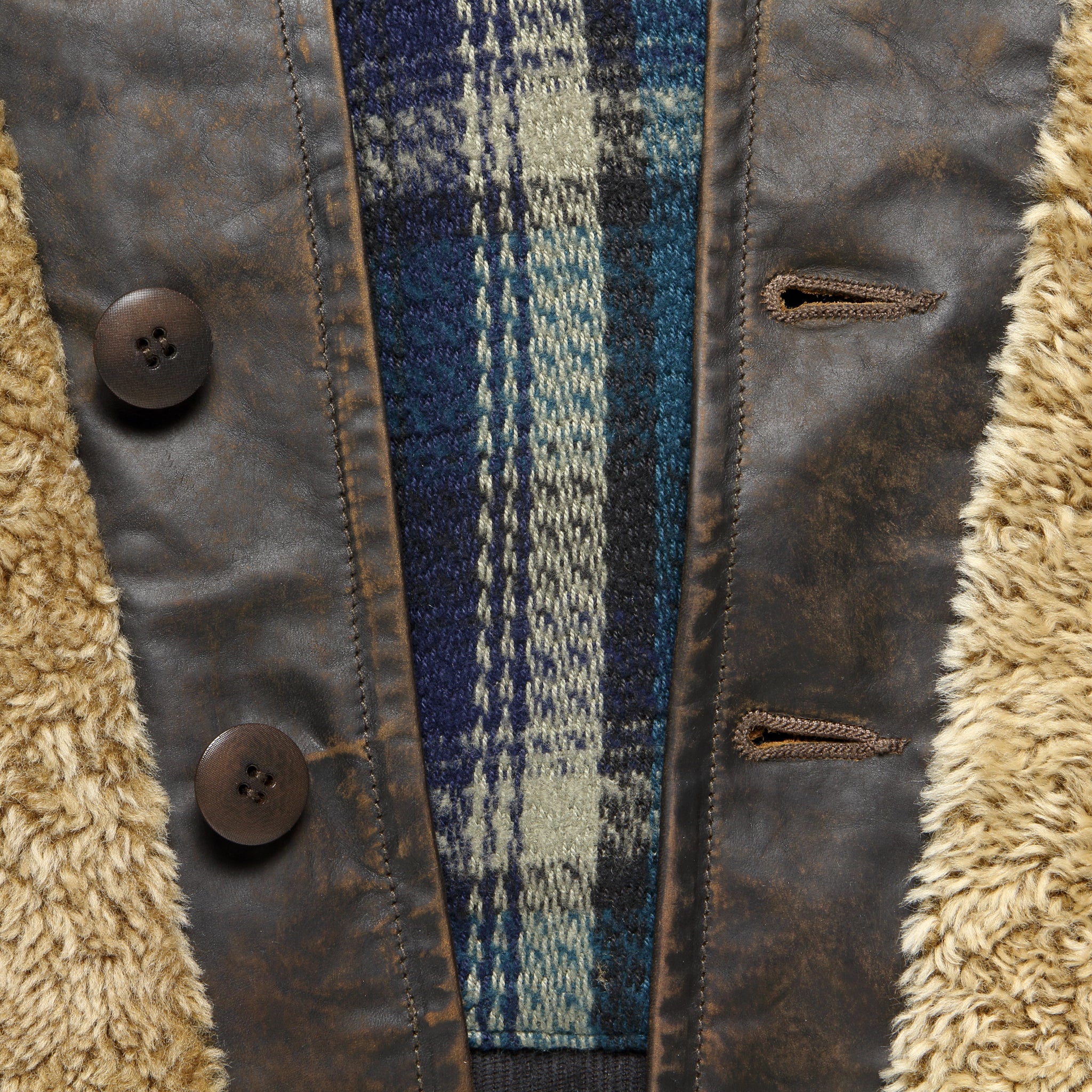 Leather & Shearling Jacket - Black/Brown/Tan - RRL - STAG Provisions - Outerwear - Coat / Jacket