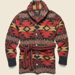 Hand-Knit Ranch Cardigan - Red Multi - RRL - STAG Provisions - Tops - Sweater