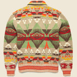 Jacquard Wool Sweater Jacket - Tan/Red/Multi - RRL - STAG Provisions - Outerwear - Coat / Jacket