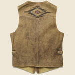 Hallwill Embroidered Suede Vest -  Tan/Khaki - RRL - STAG Provisions - Outerwear - Vest