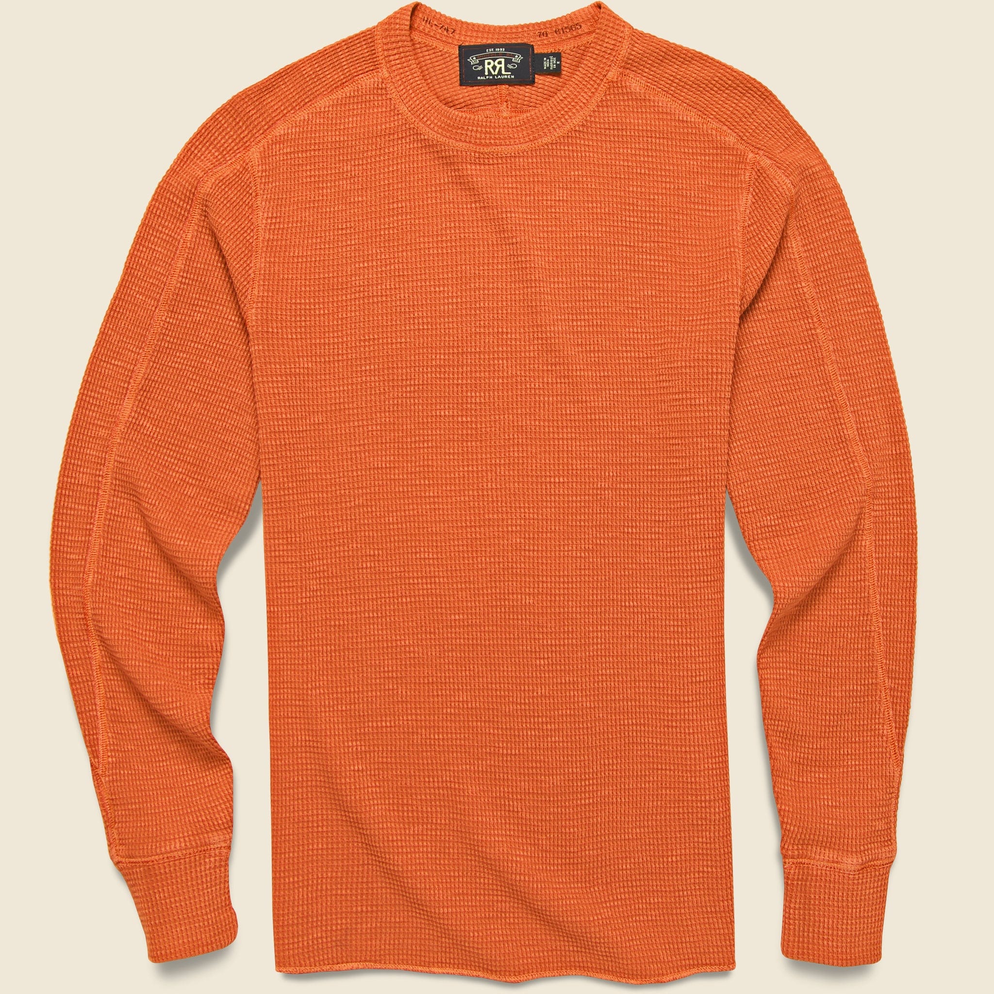 Waffle Crewneck - Orange - RRL - STAG Provisions - Tops - L/S Knit