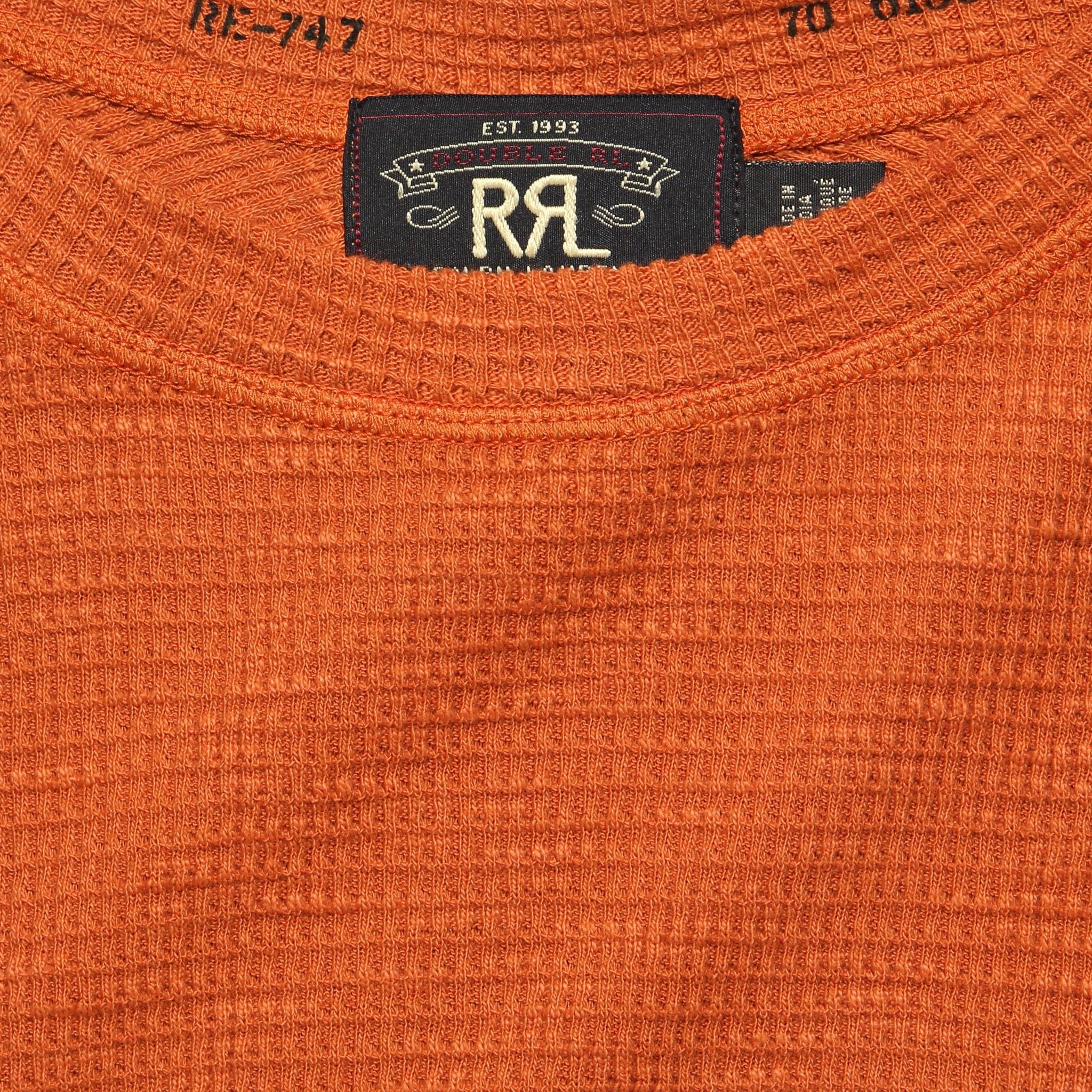 Waffle Crewneck - Orange - RRL - STAG Provisions - Tops - L/S Knit