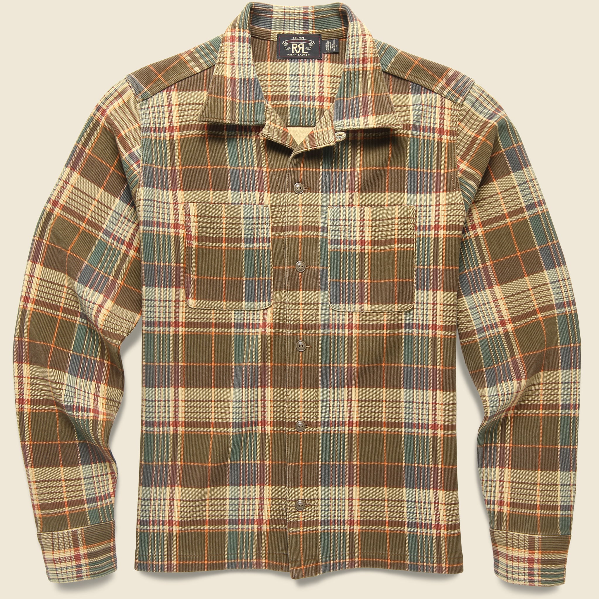Casual Knit Ottoman Workshirt - Brown/Red Multi - RRL - STAG Provisions - Tops - L/S Knit