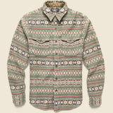 Melton Fair Isle Overshirt - Olive/Multi - RRL - STAG Provisions - Tops - L/S Woven - Overshirt