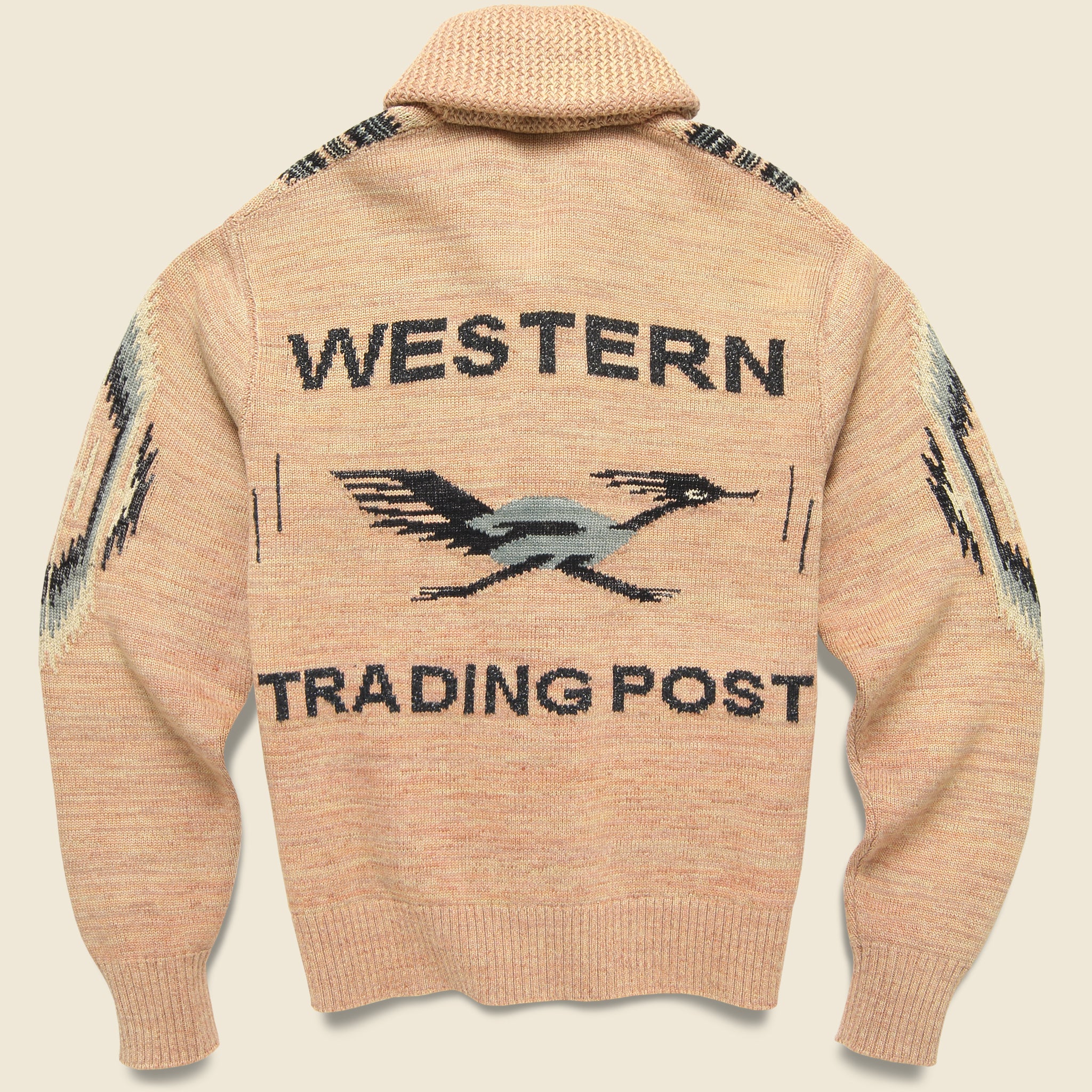 Roadrunner Shawl Cardigan - Dusty Pink/Navy - RRL - STAG Provisions - Tops - Sweater