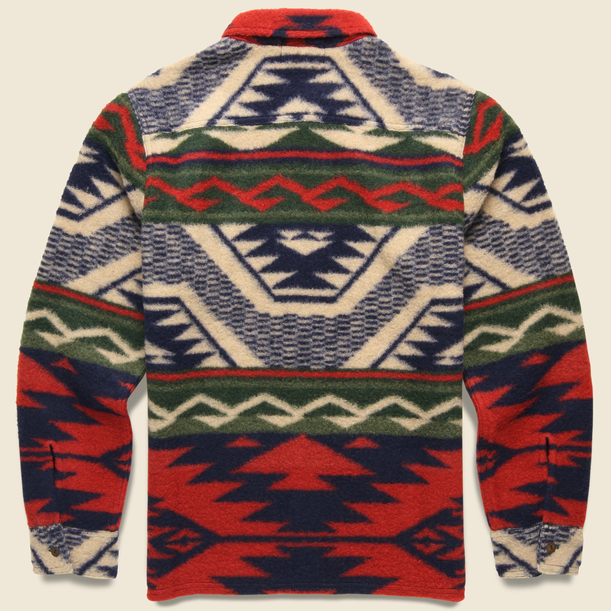 Chunky Knit Jacquard Overshirt - Red/Cream/Multi - RRL - STAG Provisions - Tops - L/S Woven - Overshirt