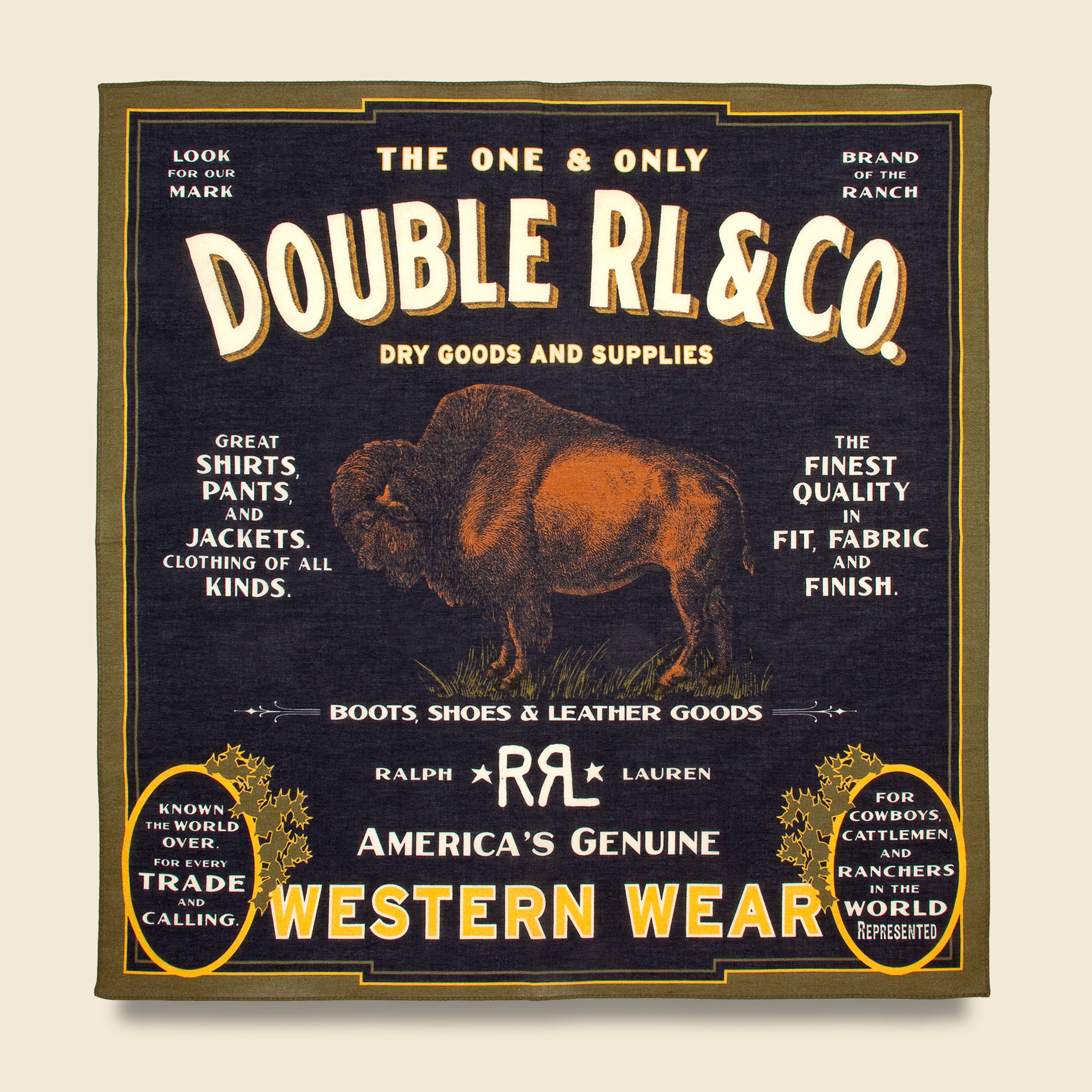 Ranchers Bandana - Black - RRL - STAG Provisions - Accessories - Bandanas