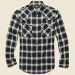 Wrangler Ombre Plaid Western Shirt - Black/Grey - RRL - STAG Provisions - Tops - L/S Woven - Plaid