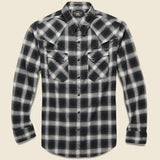 Wrangler Ombre Plaid Western Shirt - Black/Grey - RRL - STAG Provisions - Tops - L/S Woven - Plaid