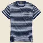 Striped Pocket Tee - Dark Indigo Multi - RRL - STAG Provisions - Tops - S/S Tee