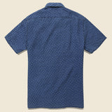 Anchor-Print Linen Camp Shirt - Blue/Cream - RRL - STAG Provisions - Tops - S/S Woven - Other Pattern