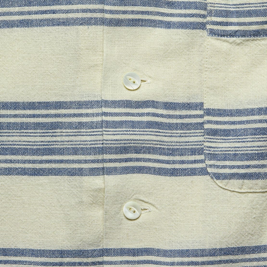 Wayne Linen Shirt - Cream/Indigo - RRL - STAG Provisions - Tops - S/S Woven - Stripe