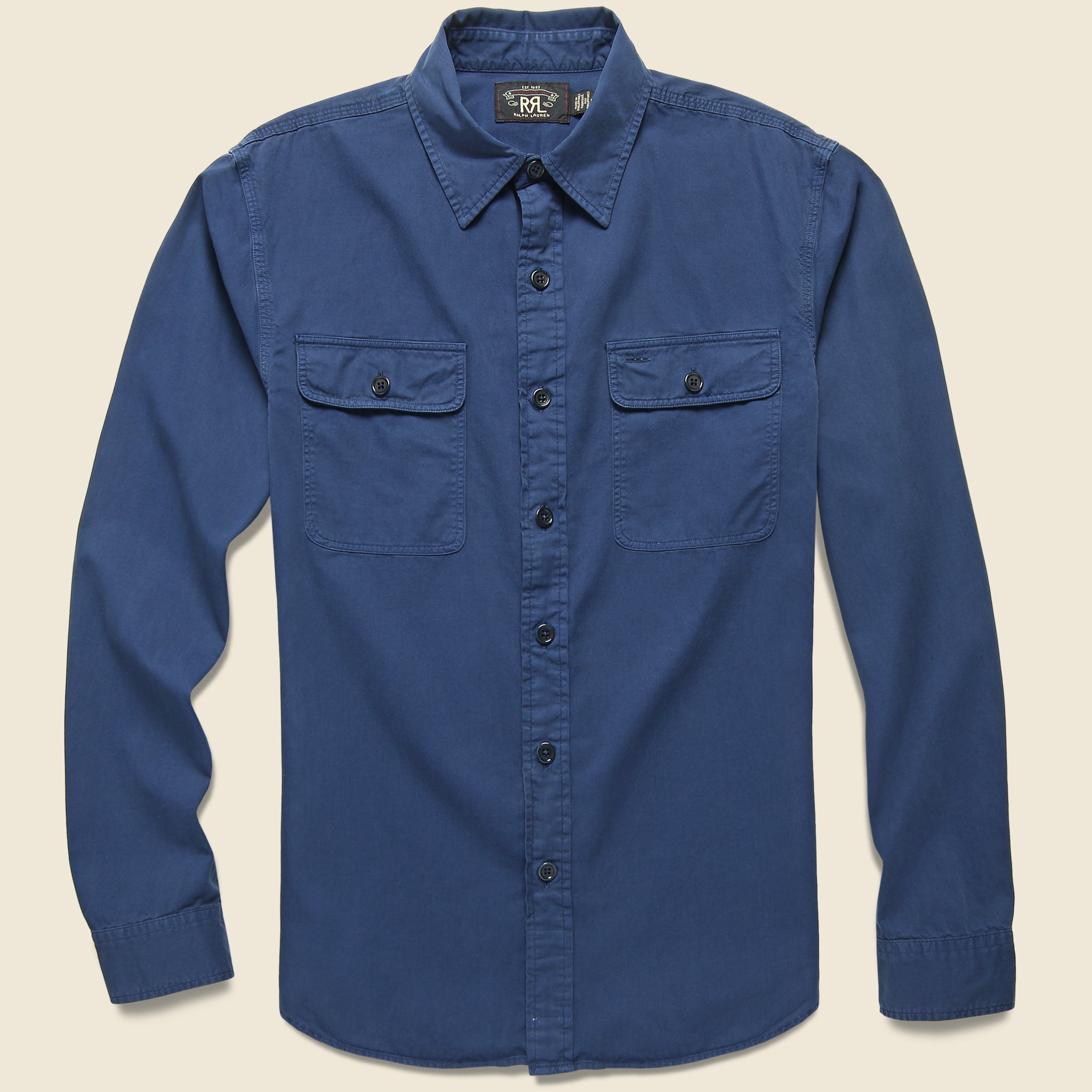 Matlock Army Twill Workshirt - Navy - RRL - STAG Provisions - Tops - L/S Woven - Solid