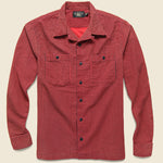 Monterey Houndstooth Check Camp Shirt - Red/Sulphur Black - RRL - STAG Provisions - Tops - L/S Woven - Other Pattern