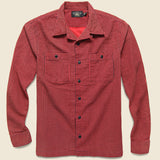 Monterey Houndstooth Check Camp Shirt - Red/Sulphur Black - RRL - STAG Provisions - Tops - L/S Woven - Other Pattern
