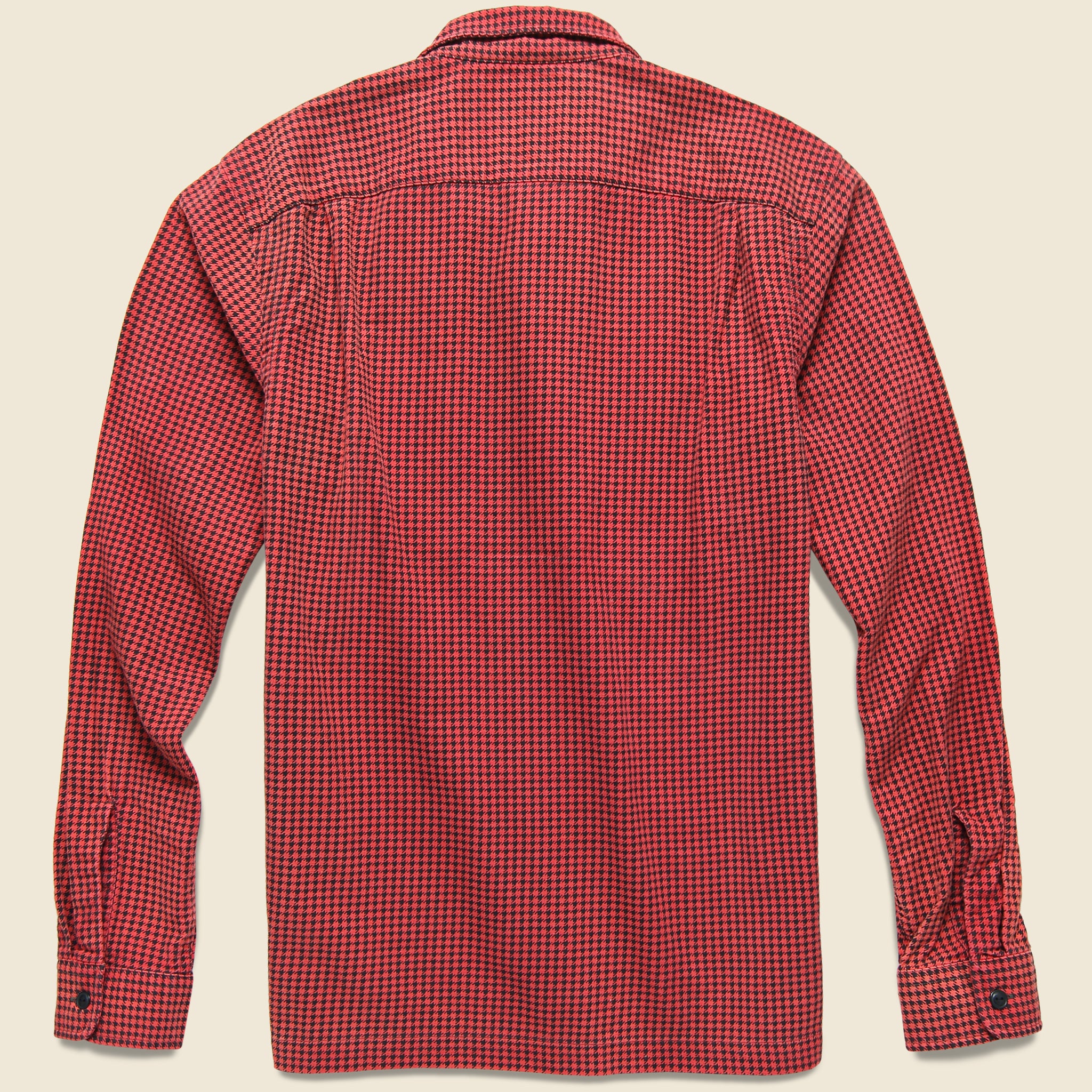 Monterey Houndstooth Check Camp Shirt - Red/Sulphur Black - RRL - STAG Provisions - Tops - L/S Woven - Other Pattern
