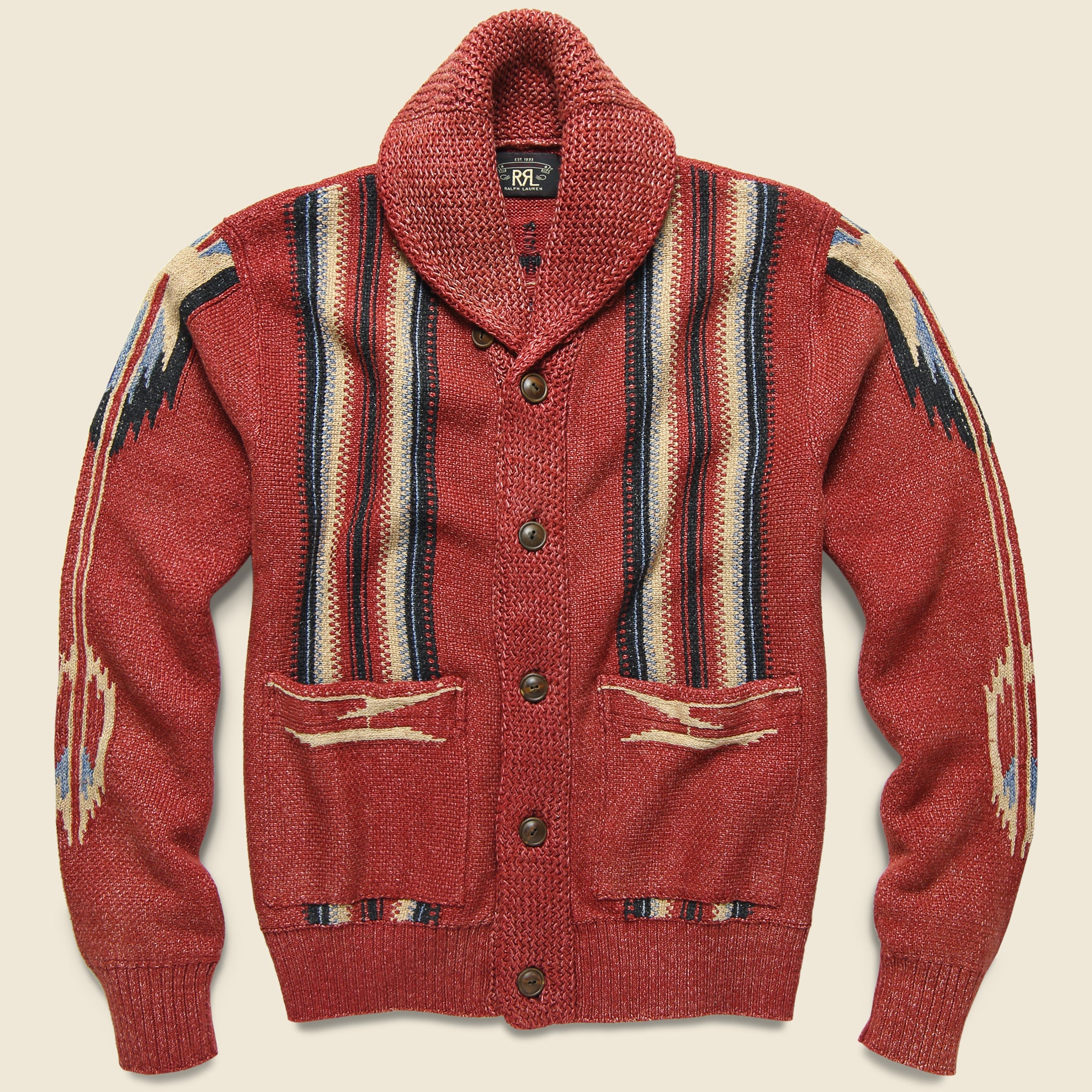 Chimayo Shawl Collar Cardigan - Faded Red - RRL - STAG Provisions - Tops - Sweater